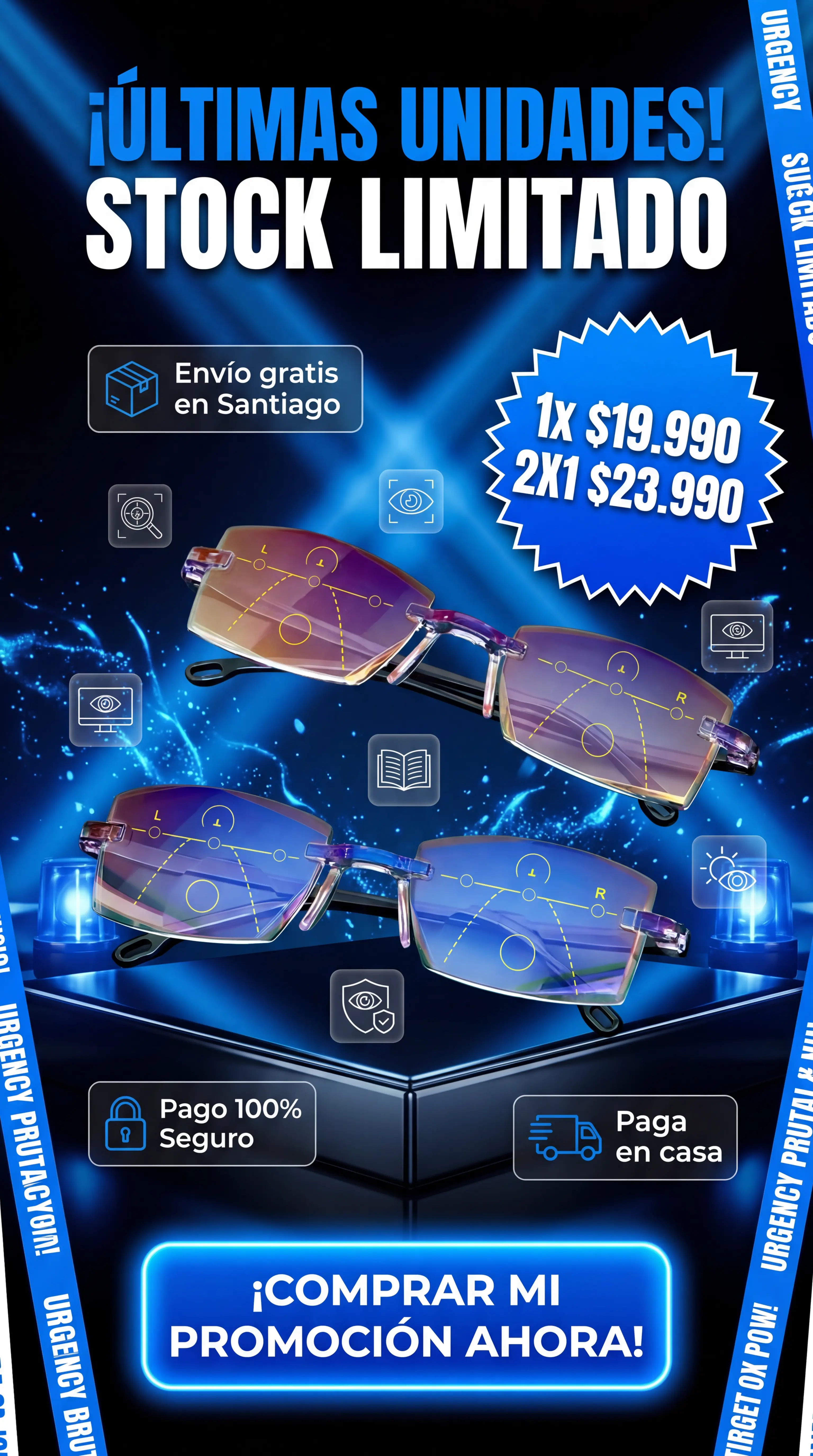 Gafas multifocales 2 en 1 con protección contra luz azul - eyeglasses pro